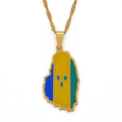 Saint Vincent Map Necklace