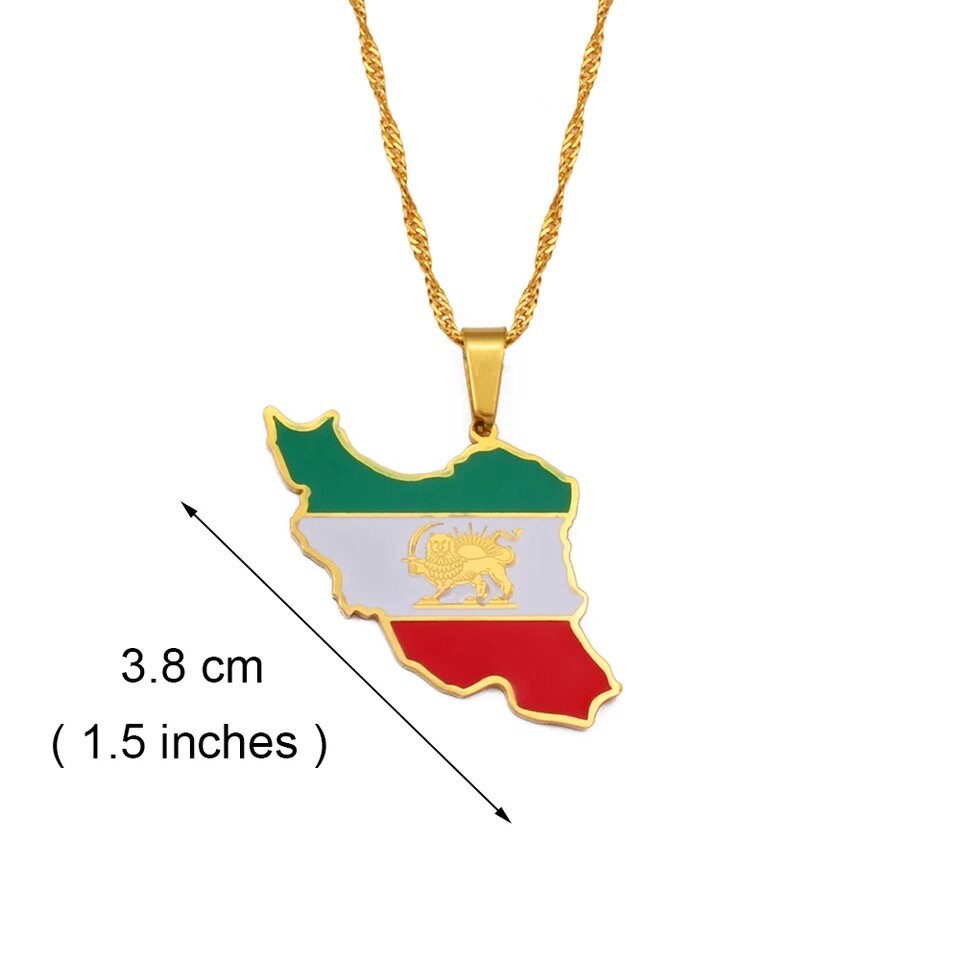 Iran Map and Flag Necklace