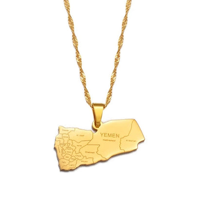 Yemen Map Necklace