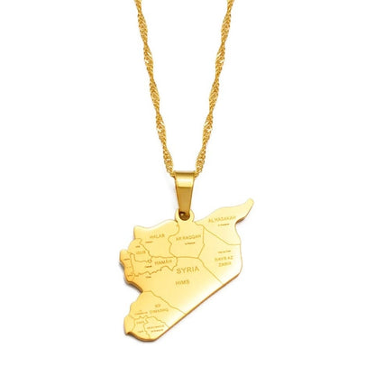 Syria Map Necklace