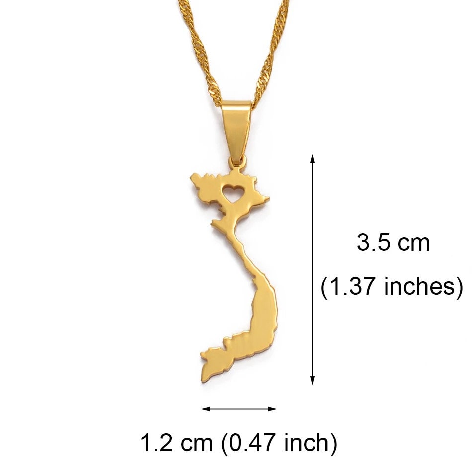 Vietnam Map Necklace