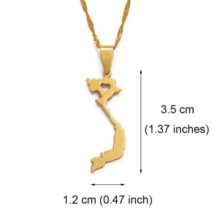 Vietnam Map Necklace