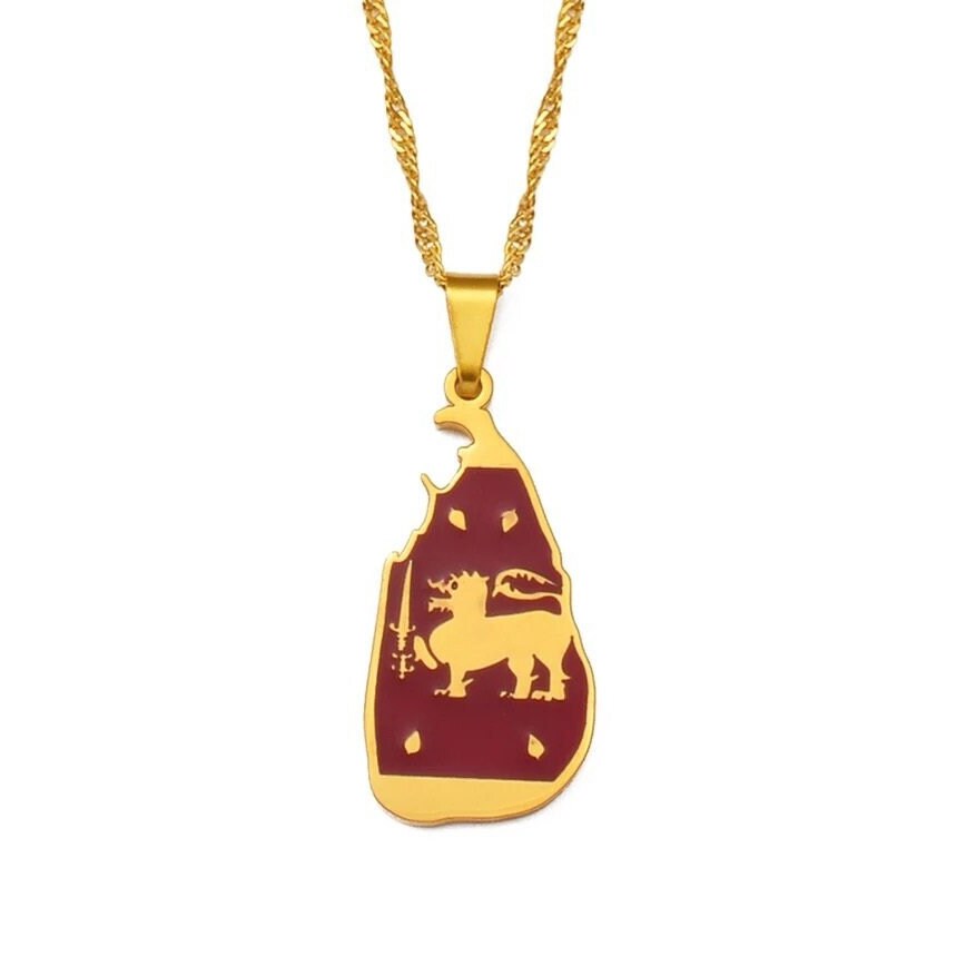 Sri Lanka Map Necklace