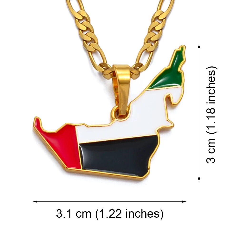 United Arab Emirates UAE Map Necklace