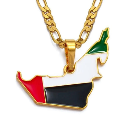 United Arab Emirates UAE Map Necklace