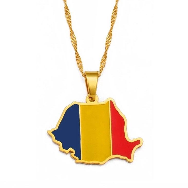 Romania Map Necklace