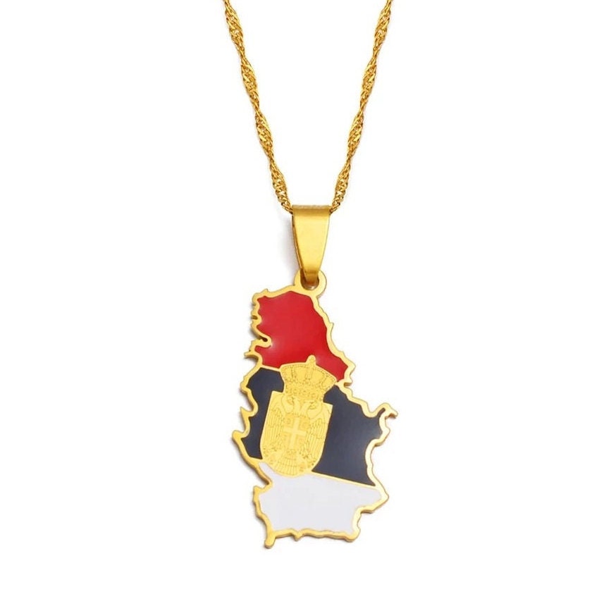 Serbia Map Necklace