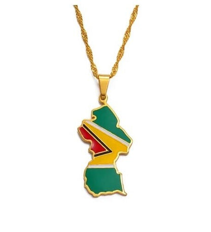 Guyana Map Necklace