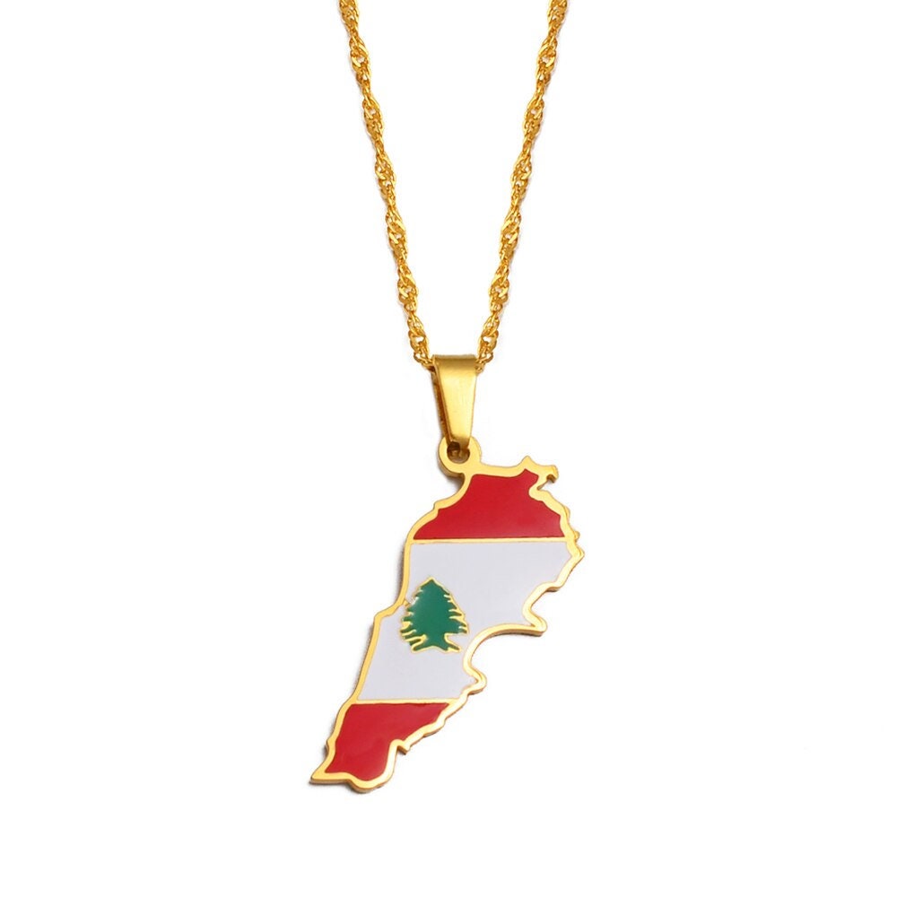 Lebanon Map Necklace