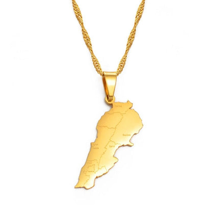 Lebanon Map Necklace