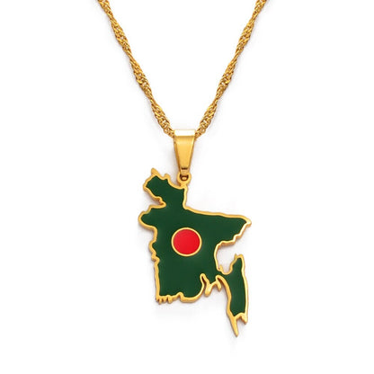 Bangladesh Map Necklace