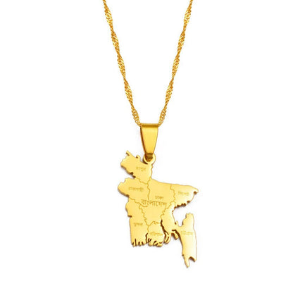 Bangladesh Map Necklace