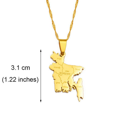 Bangladesh Map Necklace