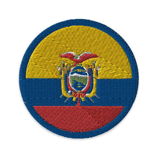 Ecuador Flag Patch | Embroidered Iron-on or Sew-on DIY Applique For Vest, Backpack, Clothing Badge, Bikers, Travel Collectors, Souvenir