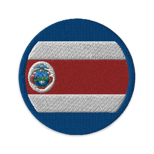 Costa Rica Flag Patch | Embroidered Iron-on or Sew-on DIY Applique For Vest, Backpack, Clothing Badge, Bikers, Travel Collectors, Souvenir