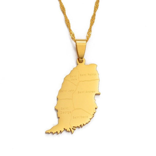 Grenada Map Necklace