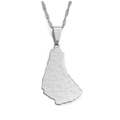 Barbados Map Necklace