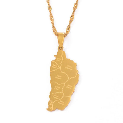 Dominica Map Necklace