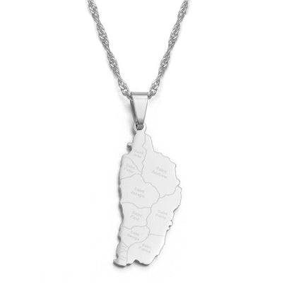 Dominica Map Necklace