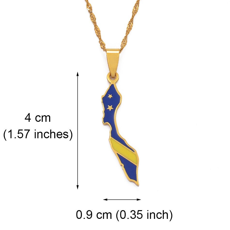 Curaçao Map Necklace