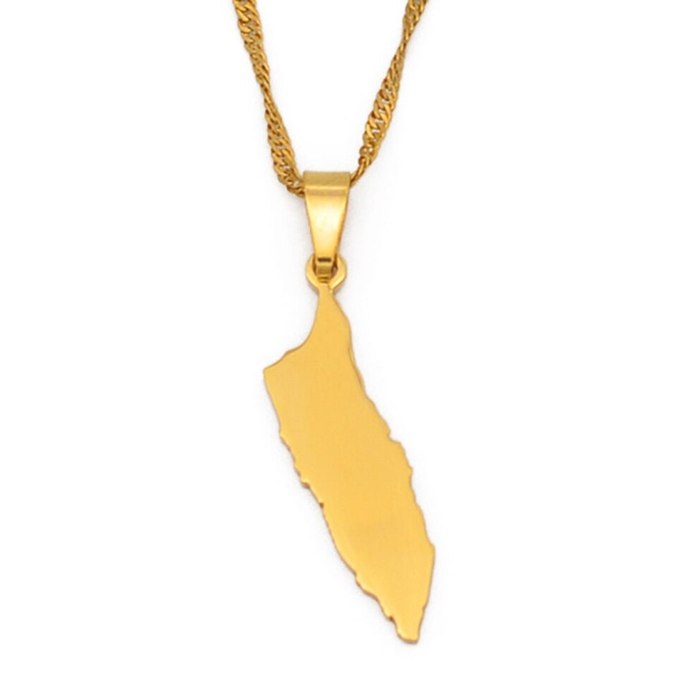 Aruba Map and Flag Necklace