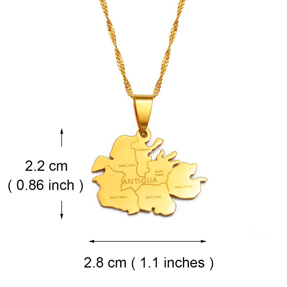 Antigua Map Necklace