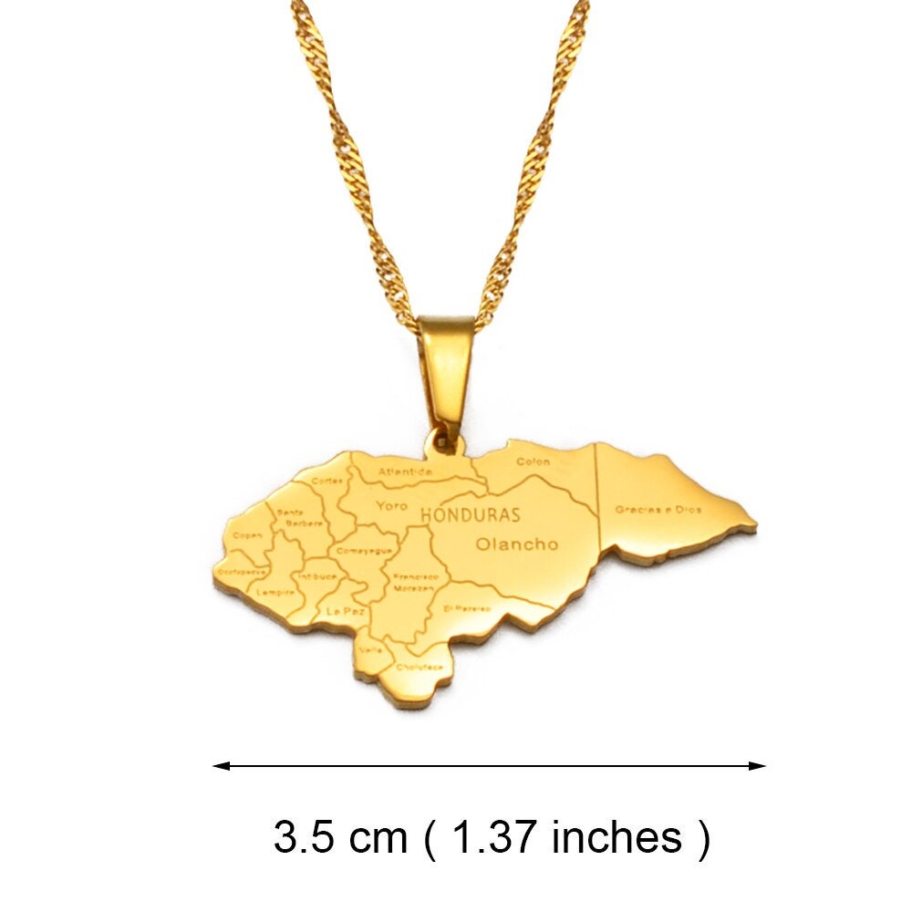 Honduras Map Necklace