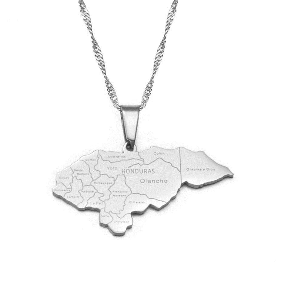 Honduras Map and Flag Necklace