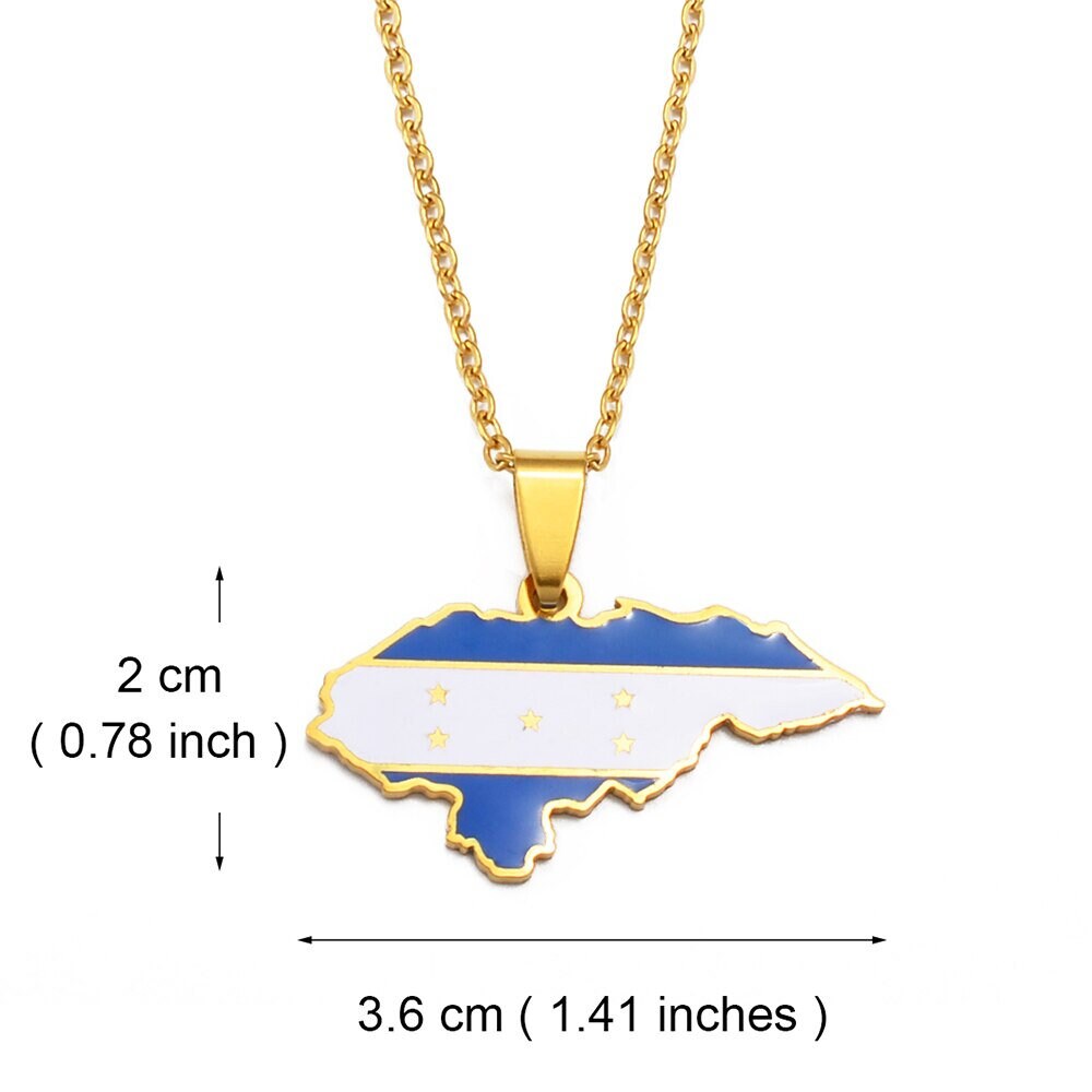 Honduras Map and Flag Necklace