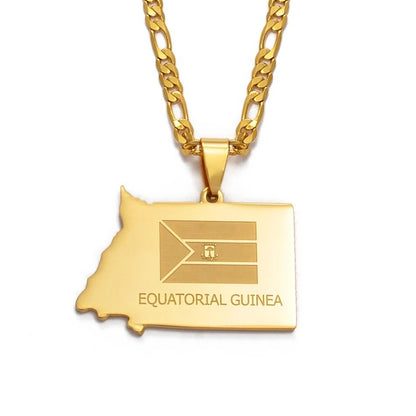 Equatorial Guinea Map Necklace