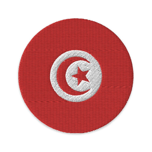 Tunisia Flag Patch | Embroidered Iron-on or Sew-on DIY Applique For Vest, Backpack, Clothing Badge, Bikers, Travel Collectors, Souvenir