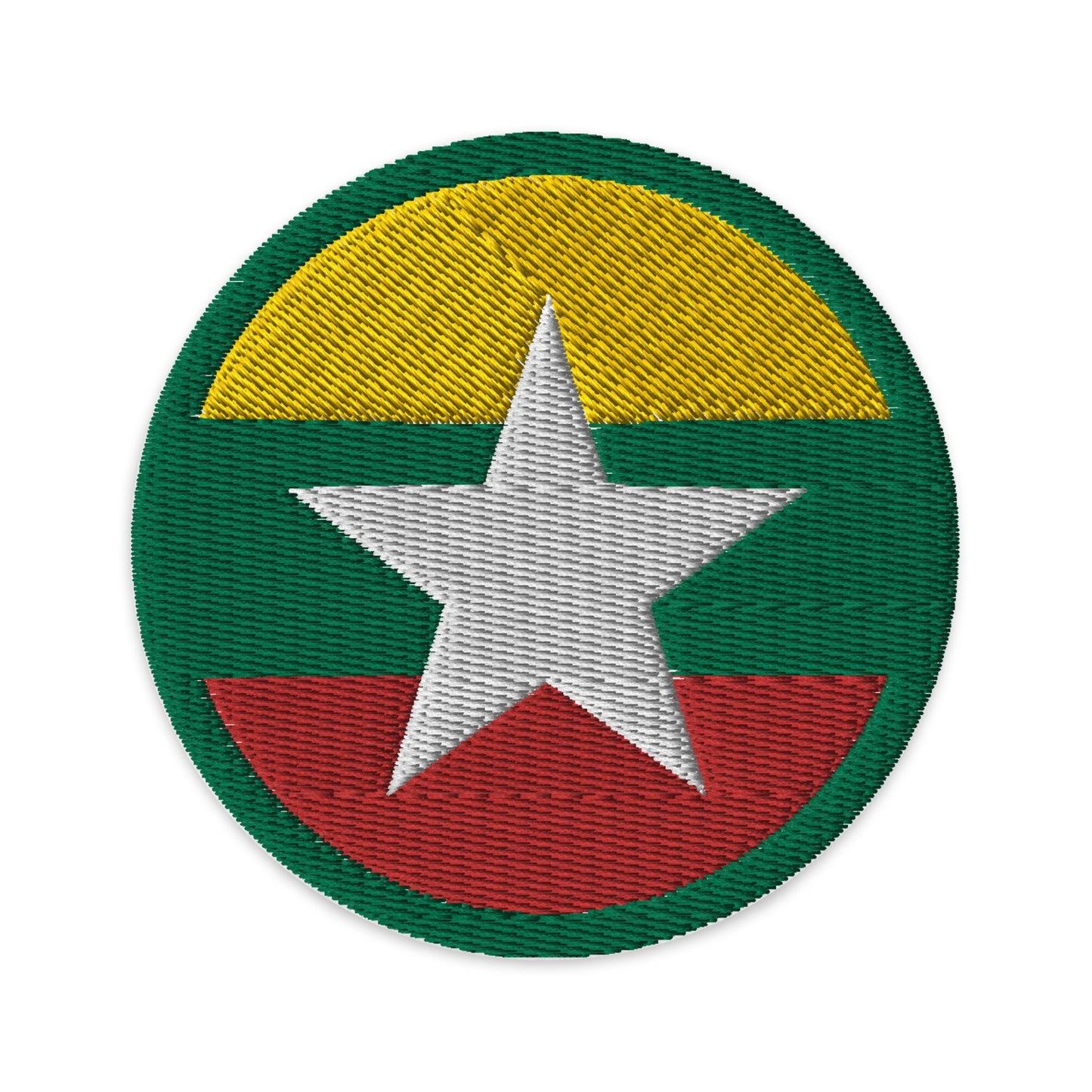 Myanmar Flag Patch | Embroidered Iron-on or Sew-on DIY Applique For Vest, Backpack, Clothing Badge, Bikers, Travel Collectors, Souvenir