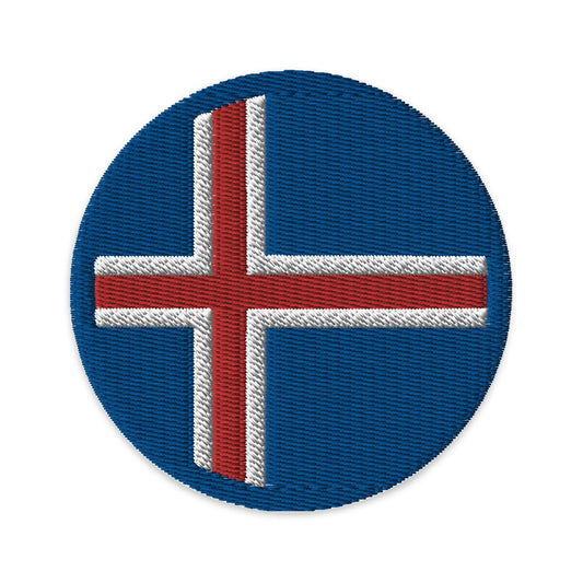 Iceland Flag Patch | Embroidered Iron-on or Sew-on DIY Applique For Vest, Backpack, Clothing Badge, Bikers, Travel Collectors, Souvenir