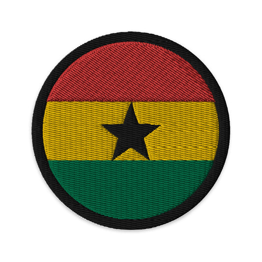 Ghana Flag Patch | Embroidered Iron-on or Sew-on DIY Applique For Vest, Backpack, Clothing Badge, Bikers, Travel Collectors, Souvenir