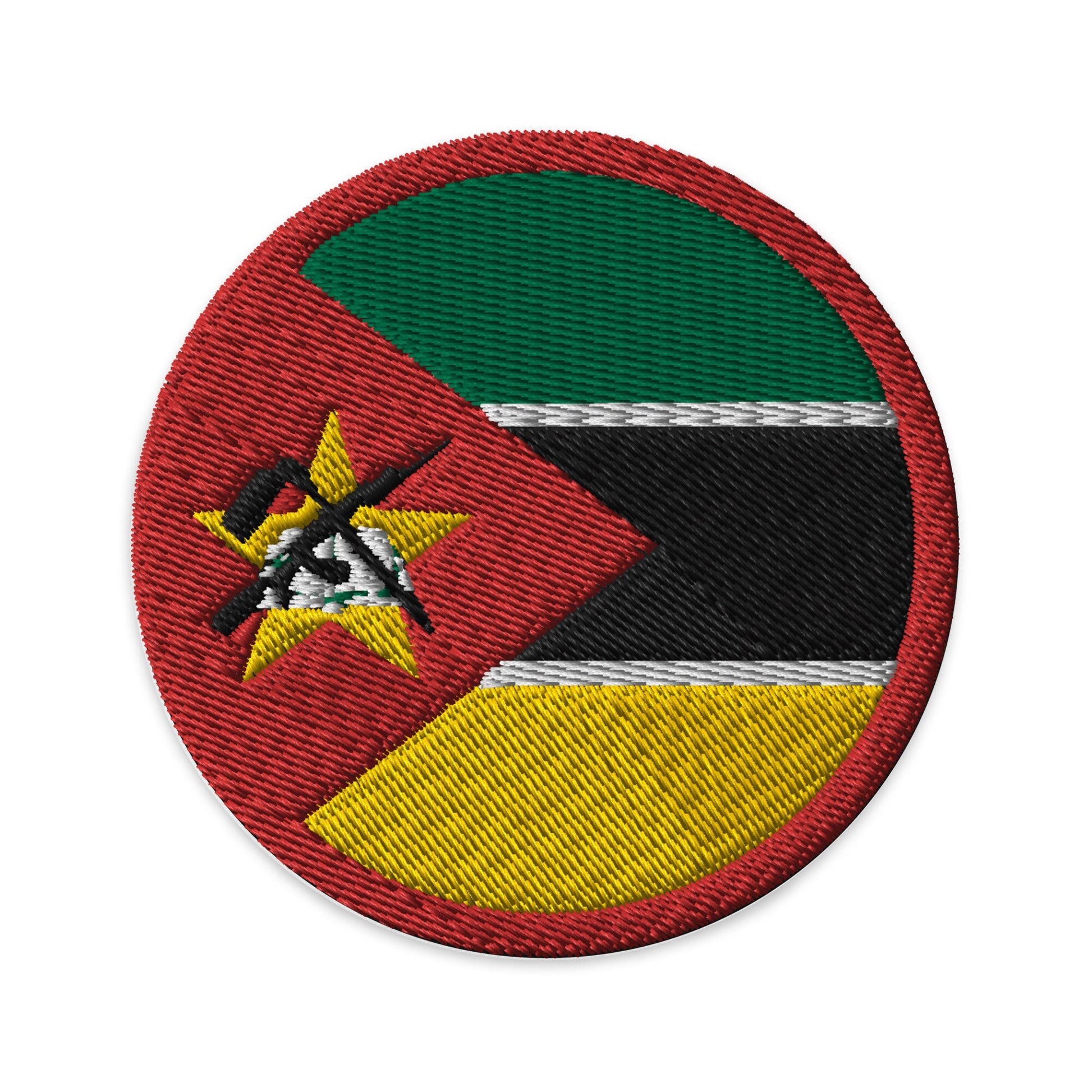 Mozambique Flag Patch | Embroidered Iron-on or Sew-on DIY Applique For Vest, Backpack, Clothing Badge, Bikers, Travel Collectors, Souvenir