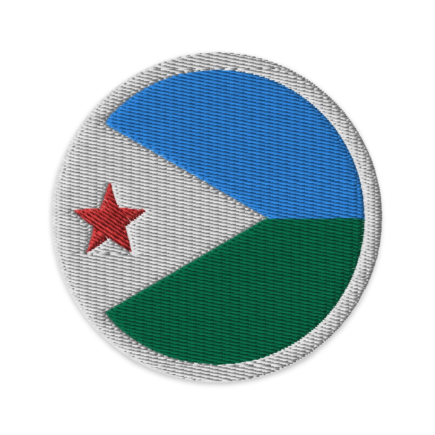 Djibouti Flag Patch | Embroidered Iron-on or Sew-on DIY Applique For Vest, Backpack, Clothing Badge, Bikers, Travel Collectors, Souvenir