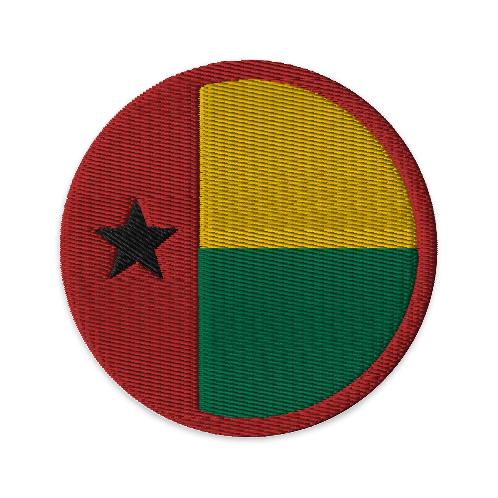 Guinea Bissau Flag Patch | Embroidered Iron-on or Sew-on DIY Applique For Vest, Backpack, Clothing Badge, Bikers, Travel Collector, Souvenir