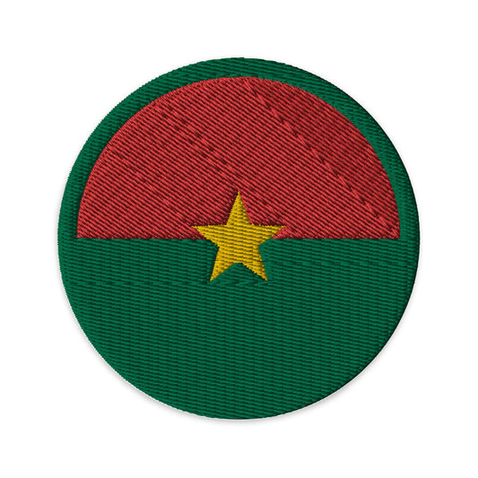 Burkina Faso Flag Patch | Embroidered Iron-on or Sew-on DIY Applique For Vest, Backpack, Clothing Badge, Bikers, Travel Collectors, Souvenir