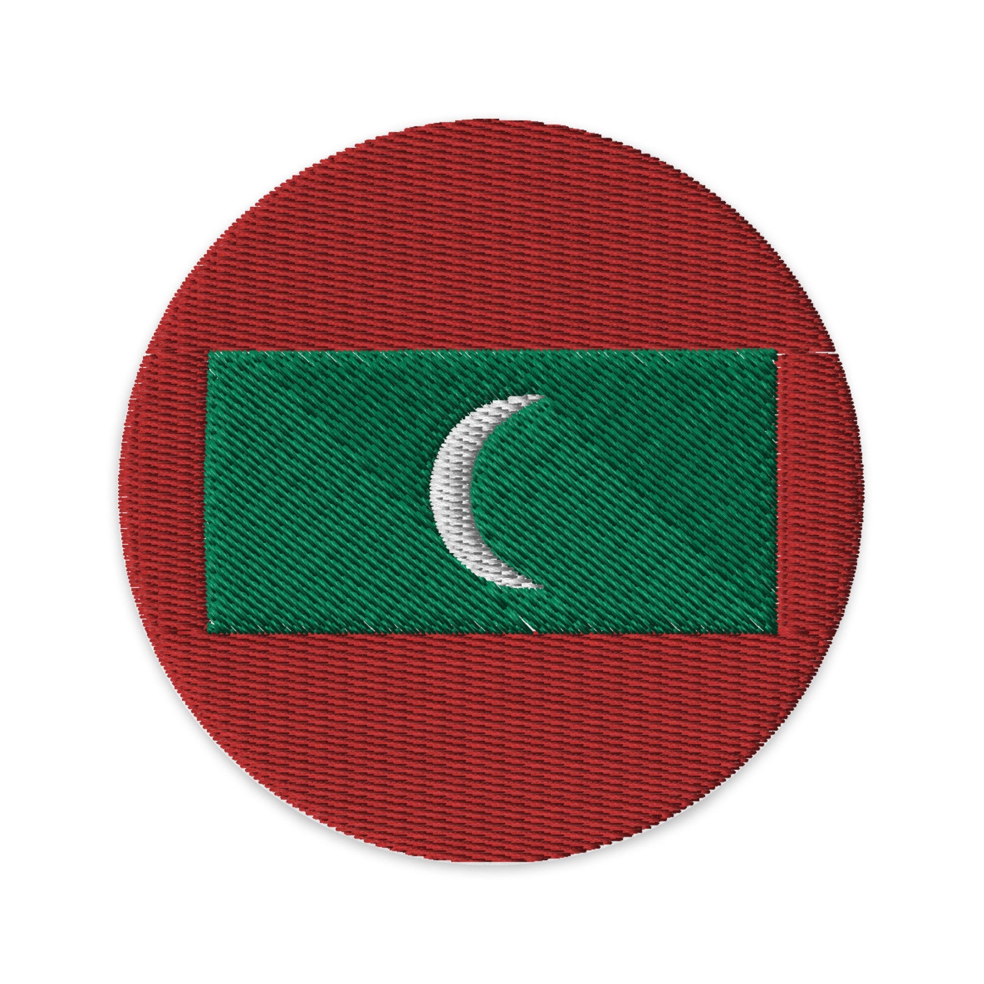 Maldives Flag Patch | Embroidered Iron-on or Sew-on DIY Applique For Vest, Backpack, Clothing Badge, Bikers, Travel Collectors, Souvenir