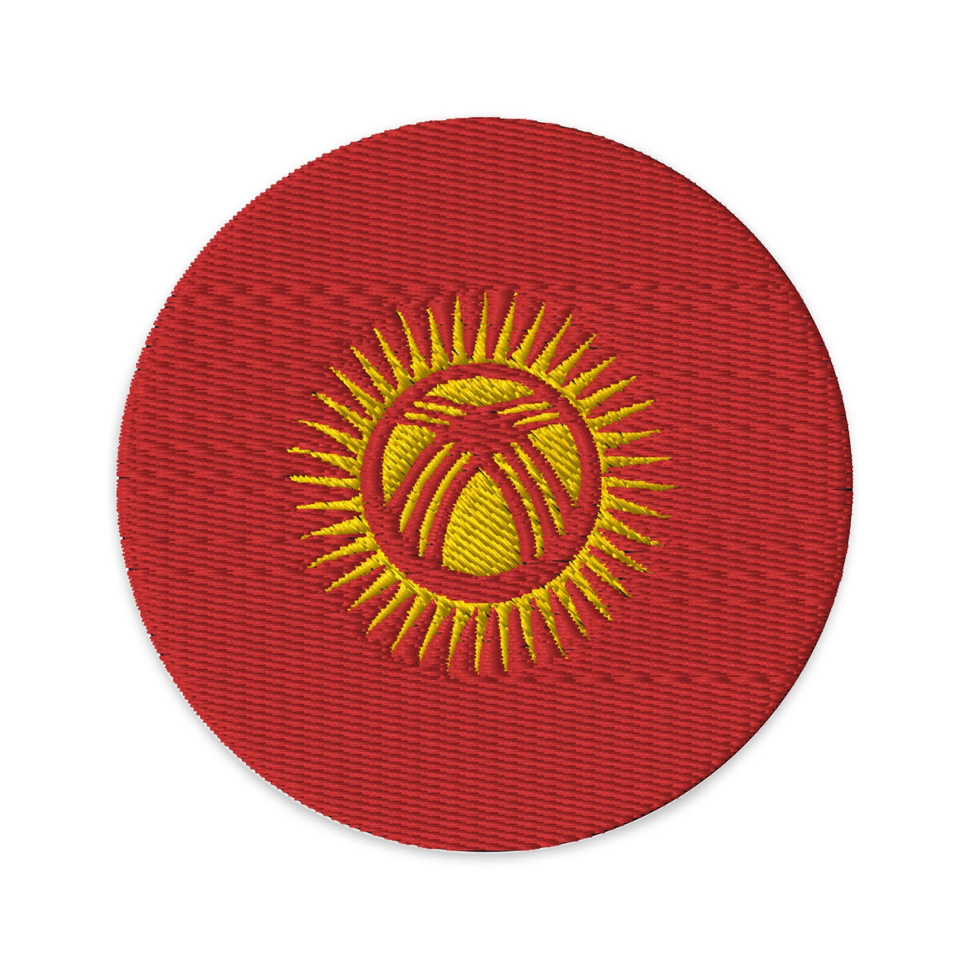 Kyrgyzstan Flag Patch | Embroidered Iron-on or Sew-on DIY Applique For Vest, Backpack, Clothing Badge, Bikers, Travel Collectors, Souvenir