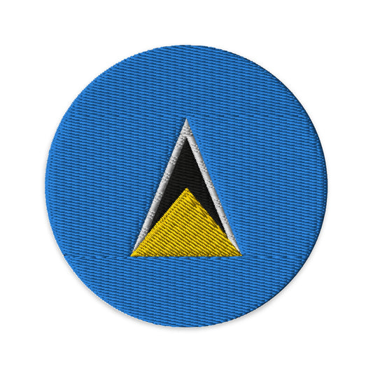 Saint Lucia Flag Patch | Embroidered Iron-on or Sew-on DIY Applique For Vest, Backpack, Clothing Badge, Bikers, Travel Collectors, Souvenir