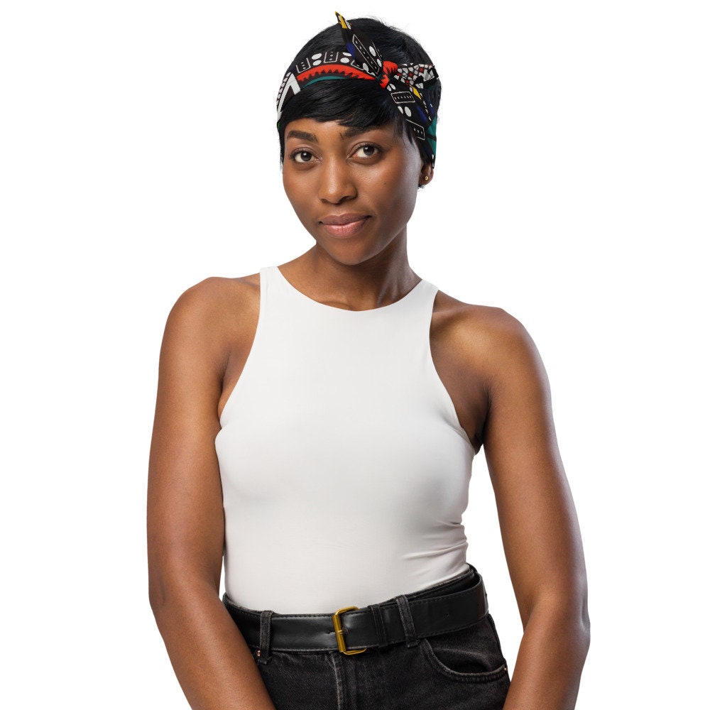 Amapiano Bandana | 100% Bio Cotton | Imported African Fabric with Traditional Patterns