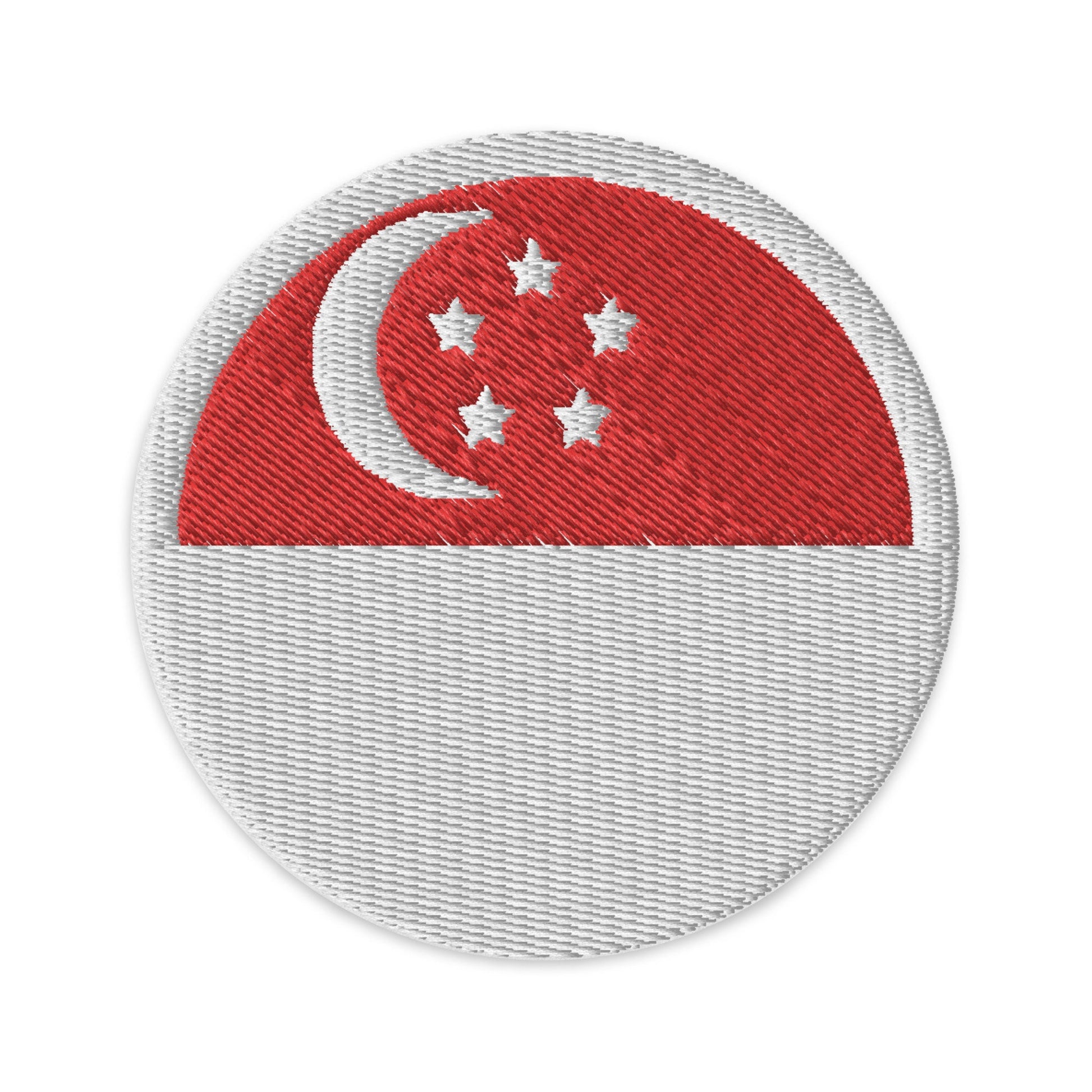 Singapore Flag Patch | Embroidered Iron-on or Sew-on DIY Applique For Vest, Backpack, Clothing Badge, Bikers, Travel Collectors, Souvenir