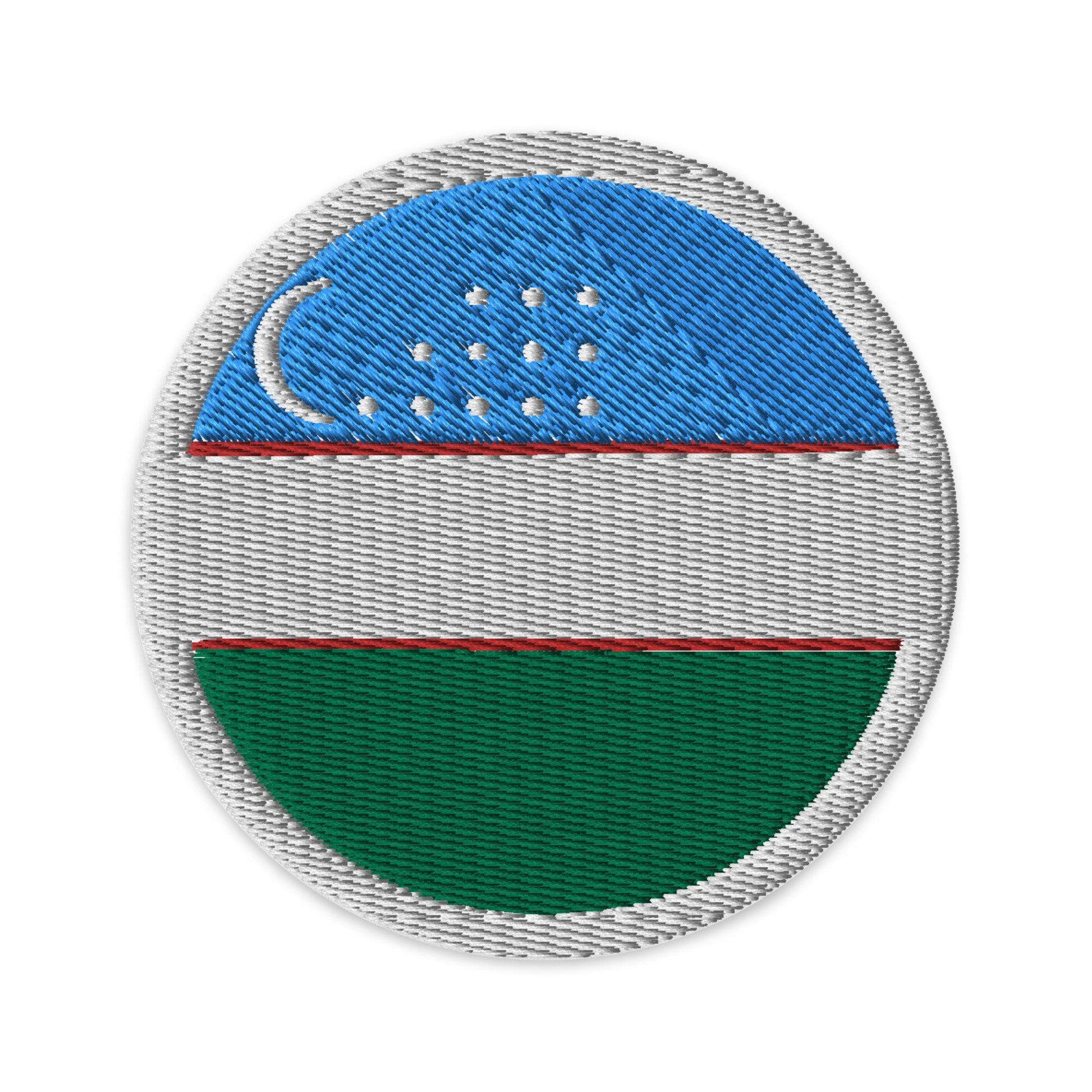 Uzbekisan Flag Patch | Embroidered Iron-on or Sew-on DIY Applique For Vest, Backpack, Clothing Badge, Bikers, Travel Collectors, Souvenir