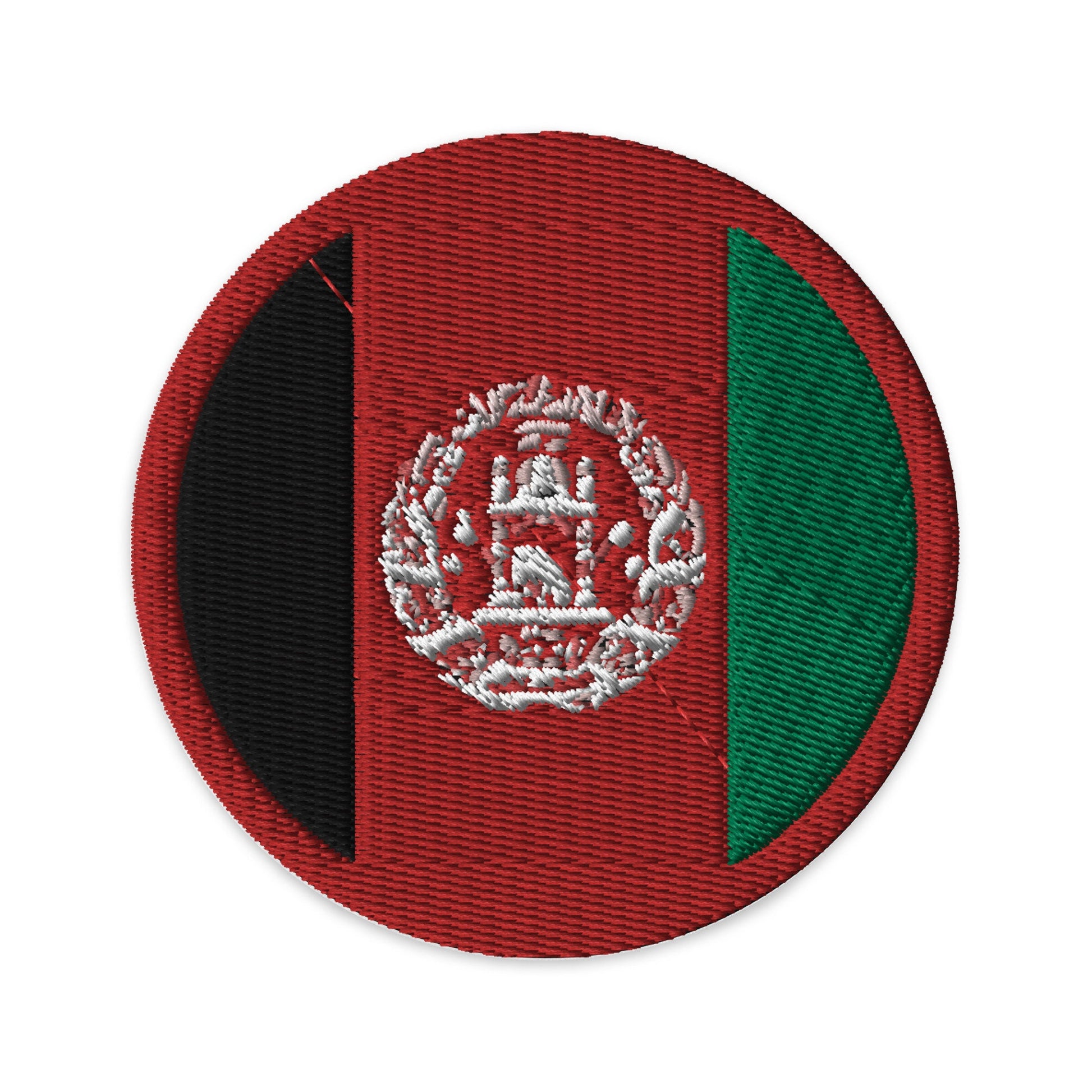 Afghanistan Flag Patch | Embroidered Iron-on or Sew-on DIY Applique For Vest, Backpack, Clothing Badge, Bikers, Travel Collectors, Souvenir