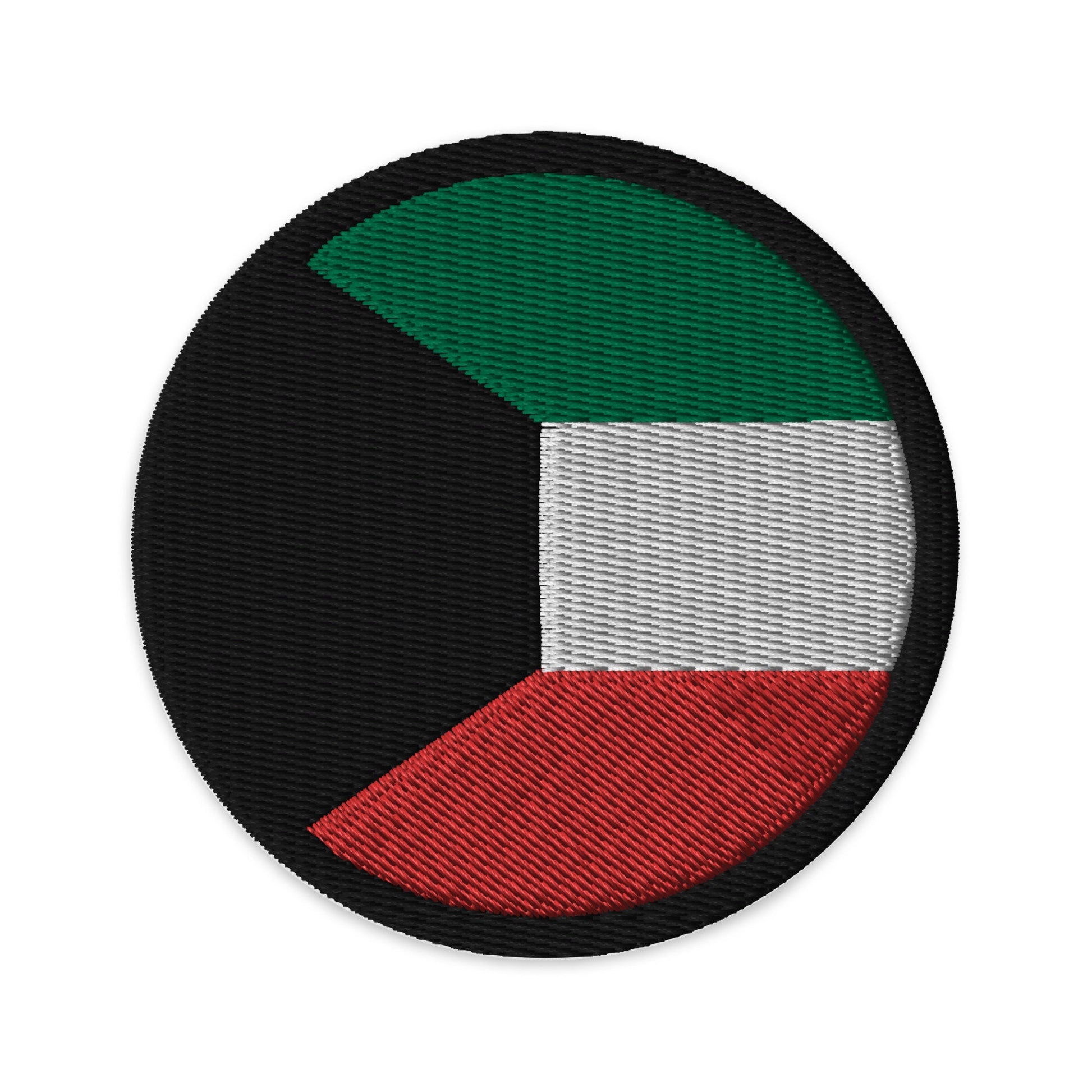 Kuwait Flag Patch | Embroidered Iron-on or Sew-on DIY Applique For Vest, Backpack, Clothing Badge, Bikers, Travel Collectors, Souvenir