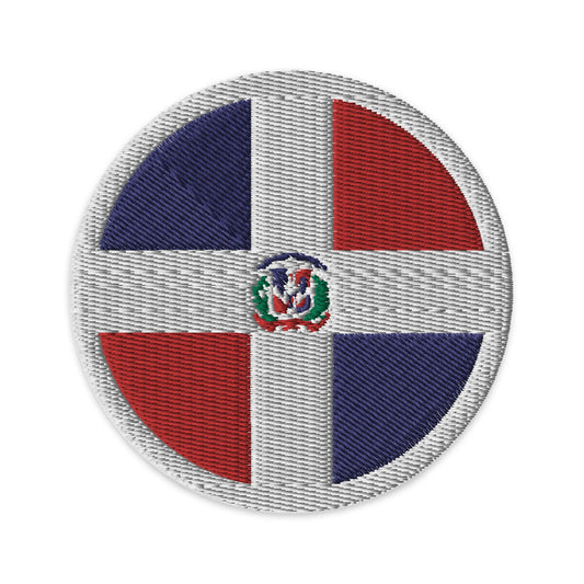 Dominican Republic Flag Patch | Embroidered Iron-on or Sew-on DIY Applique For Vest, Backpack, Clothing Badge, Bikers, Travel Collectors