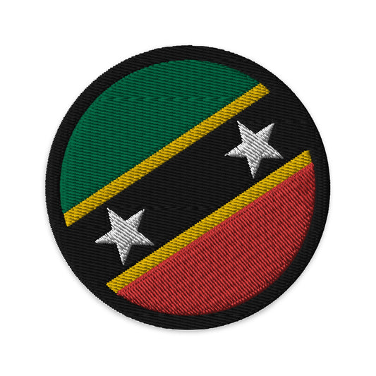 Saint Kitts and Nevis Flag Patch | Embroidered Iron-on or Sew-on DIY Applique For Vest, Backpack, Clothing Badge, Bikers, Travel Collectors