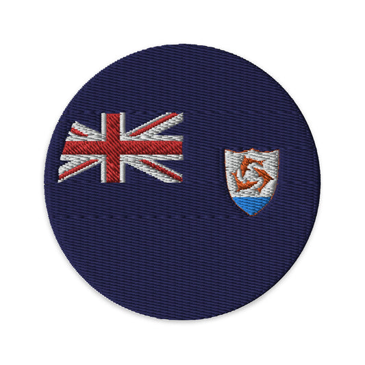 Anguilla Flag Patch | Embroidered Iron-on or Sew-on DIY Applique For Vest, Backpack, Clothing Badge, Bikers, Travel Collectors, Souvenir