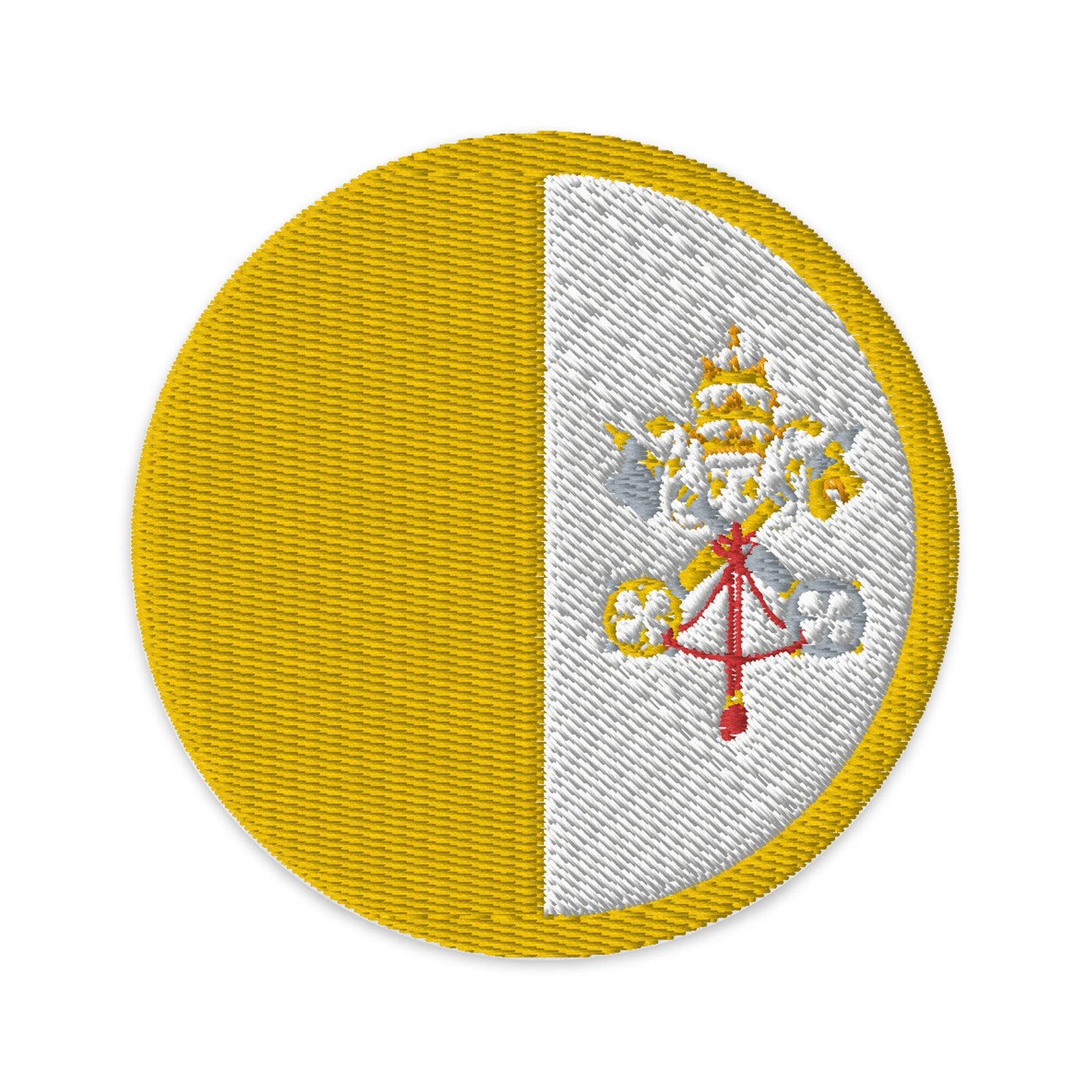 Vatican Flag Patch | Embroidered Iron-on or Sew-on DIY Applique For Vest, Backpack, Clothing Badge, Bikers, Travel Collectors, Souvenir